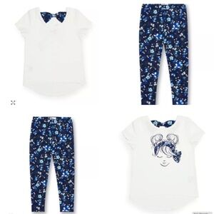 NEW Toddler Girls All Over Floral Print Legging & Bow back T-shirt set 4T